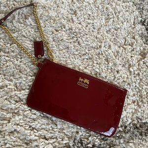 Coach Madison Patent Leather Chain Wristlet Wallet